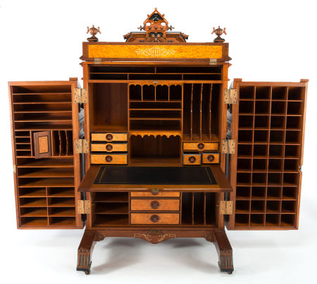desk with hidden compartments antique