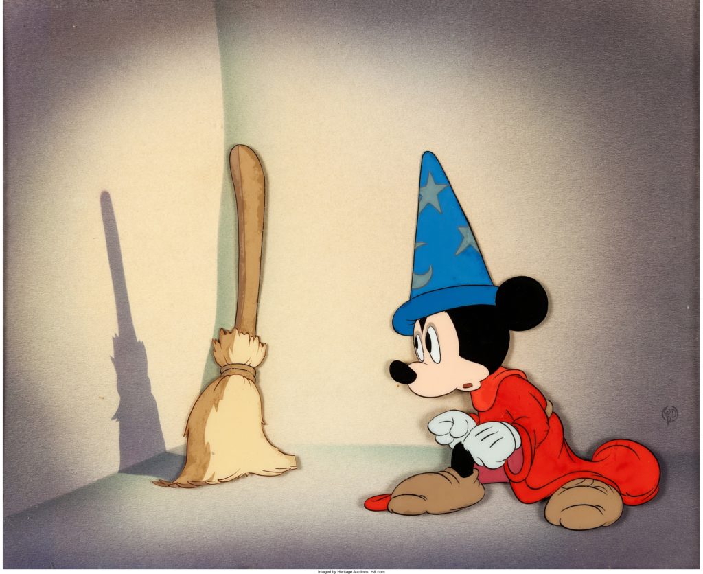 Fantasia Mickey Mouse as The Sorcerer's Apprentice Production Cel Cour...