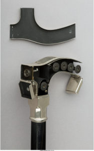 A Rare Lehmann Ben Akiba Chrome and Ebonized Wood Spy Camera Walking Stick, Emil Kronke Patent circa 1904