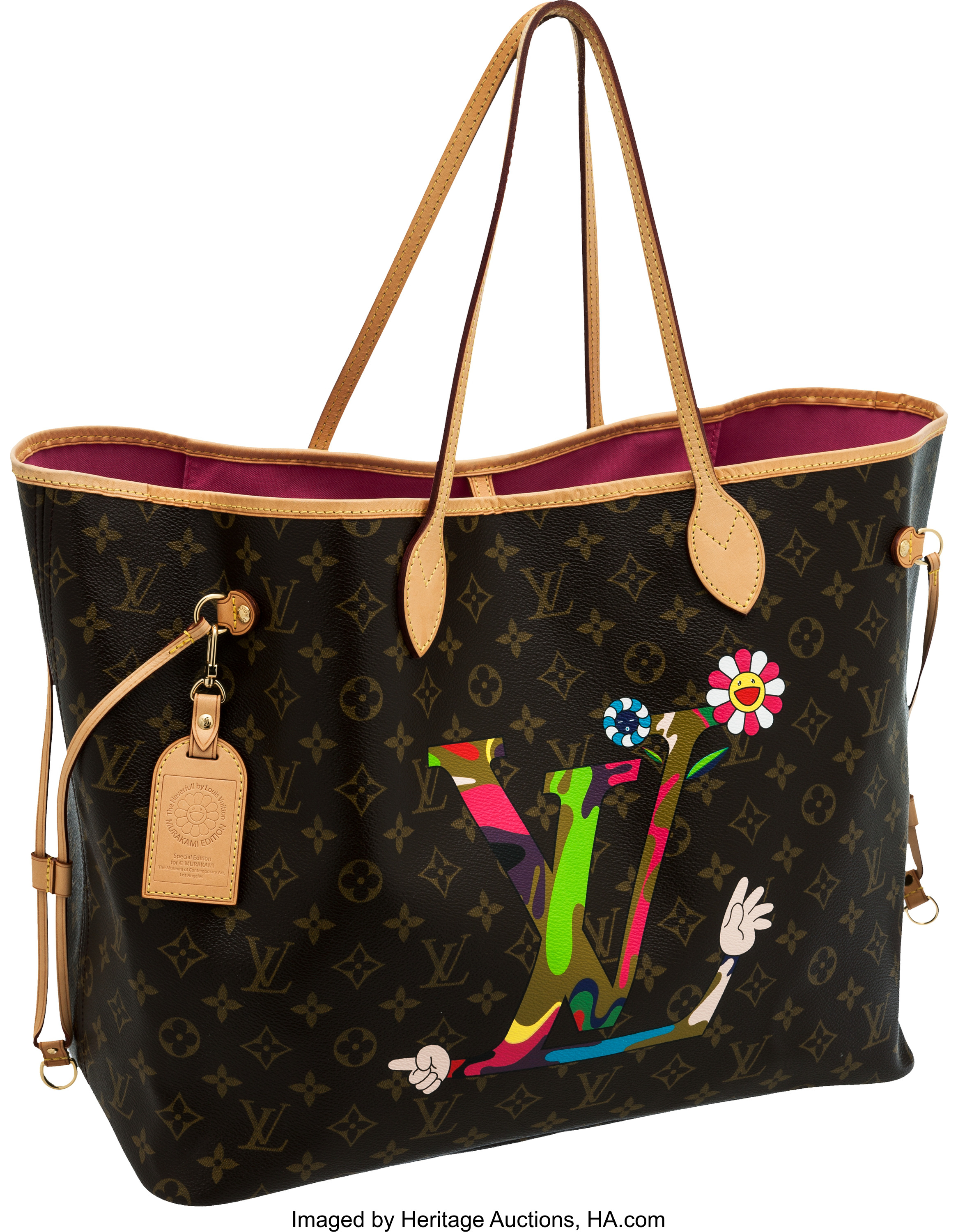 Louis Vuitton Limited Edition Takashi Murakami Neverfull GM Tote Bag, Special Edition for the ...