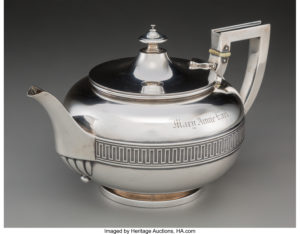 An Important Tiffany & Co. Silver Teapot Made with Silver from the Comstock Lode, New York City, circa 1865