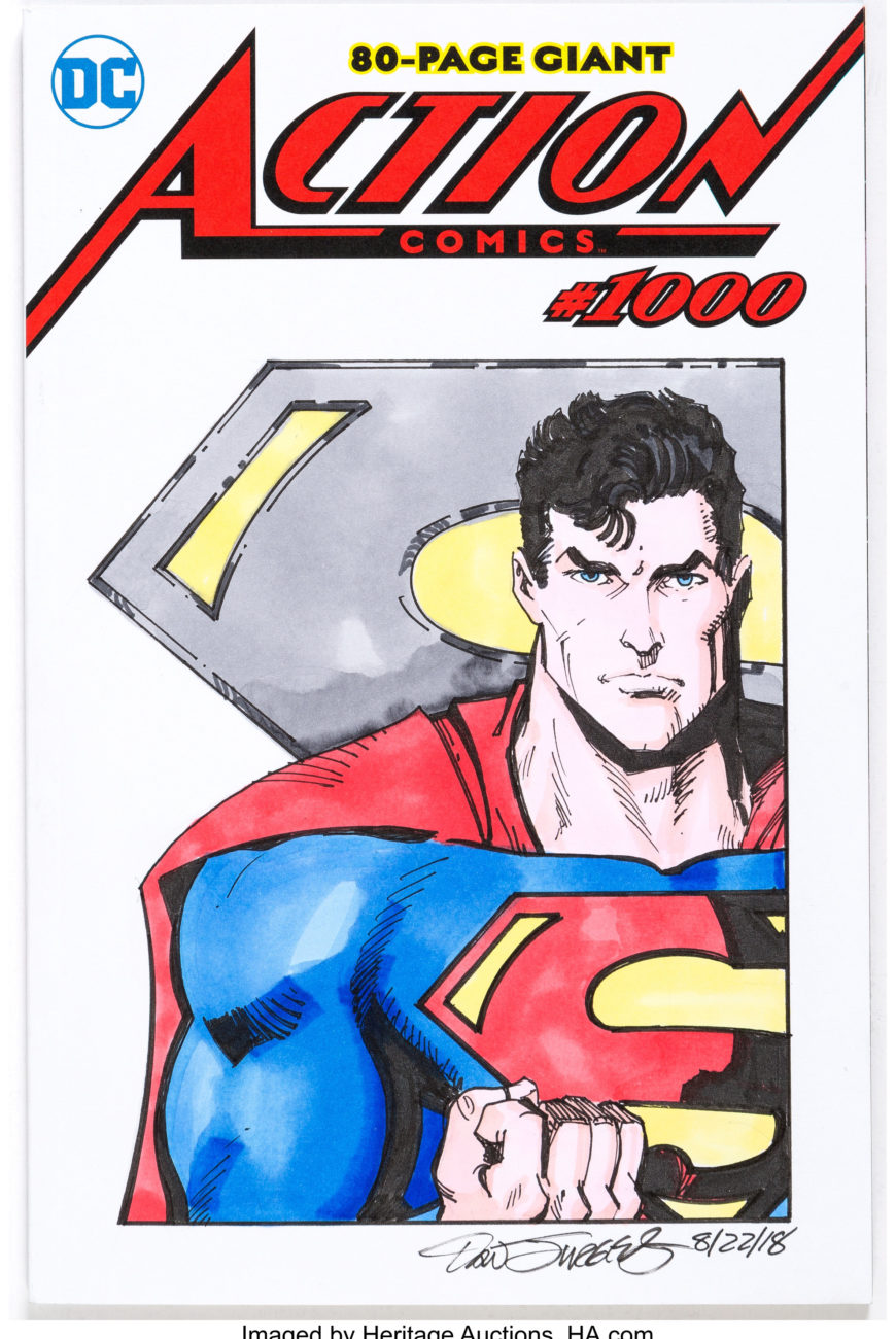 Dan Jurgens Action Comics #1000 Variant Sketch-Cover Illustration Original Art (DC, 2018)