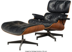 Eames Lounge Chair (670) and Ottoman (671) from Craig Ellwood's Hunt House, designed 1956, produced 1958, Herman Miller