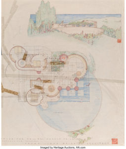 Frank Lloyd Wright Drawing for the Harold Price, Jr. House, Bartlesville, Oklahoma, circa 1953