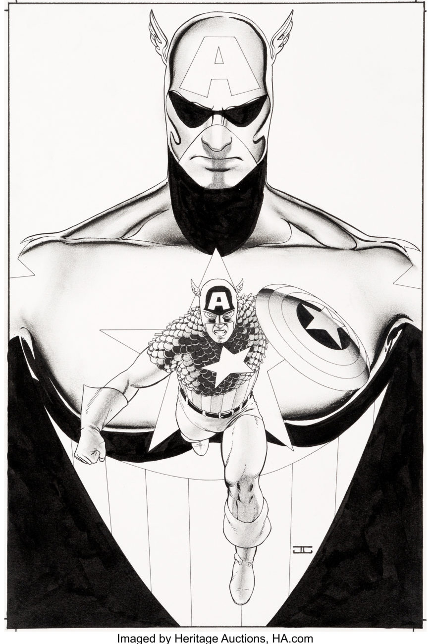 John Cassaday Captain America: Reborn #6 Variant Cover Original Art (Marvel, 2003)