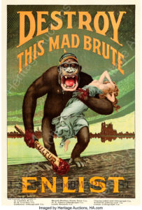 World War I Propaganda (U.S. Government, 1917). Recruitment Poster (27 X 41.25) Destroy This Mad Brute