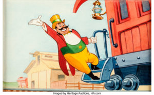 Dumbo Circus Conductor on Casey Junior Concept Painting (Walt Disney, 1941)