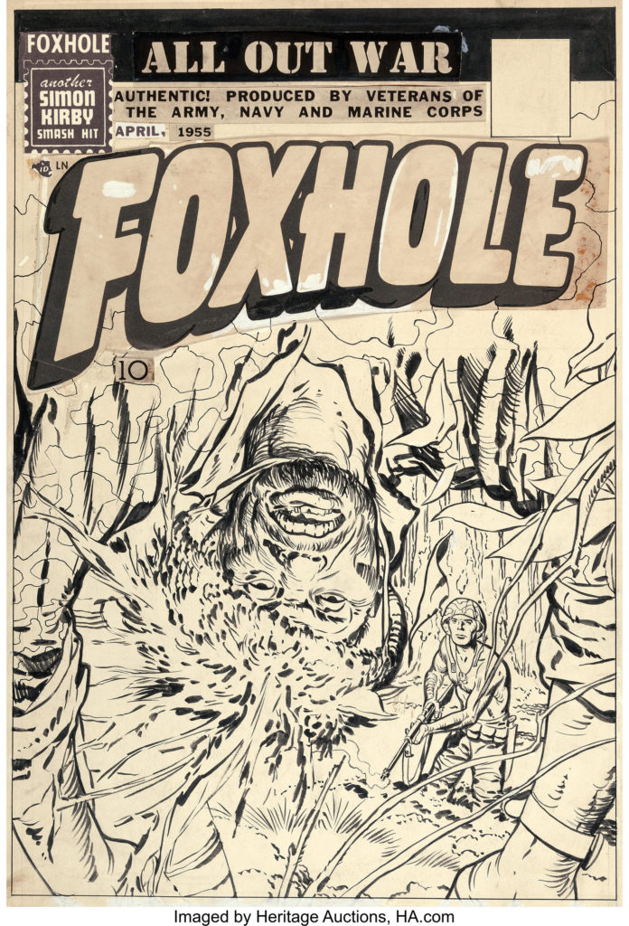 Jack Kirby Foxhole #5 Unpublished Cover Original Art (Mainline Publications, 1955)