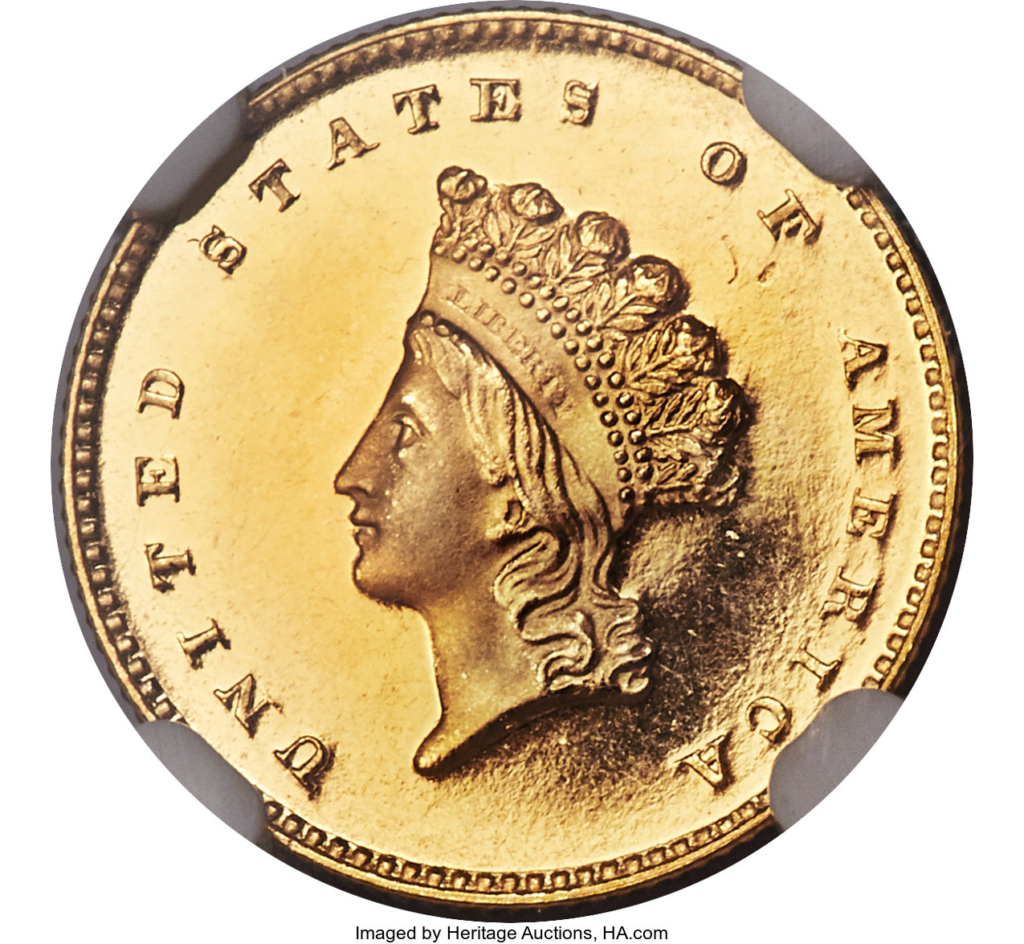 1855 Type 2 Gold Proof Dollar Best of 7 Confirmed