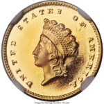 1855 type 2 gold proof dollar