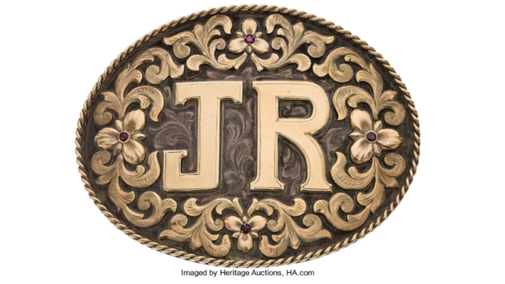 Own the original JR Ewing belt buckle worn by Larry Hagman