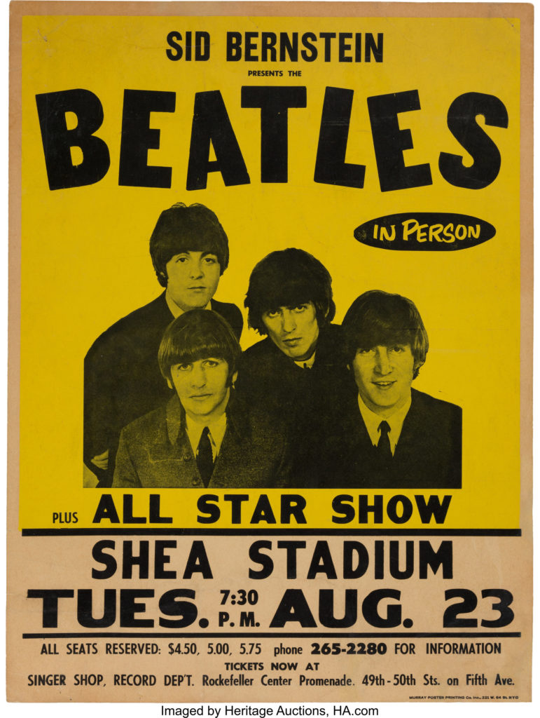 The Beatles concert poster shea stadium